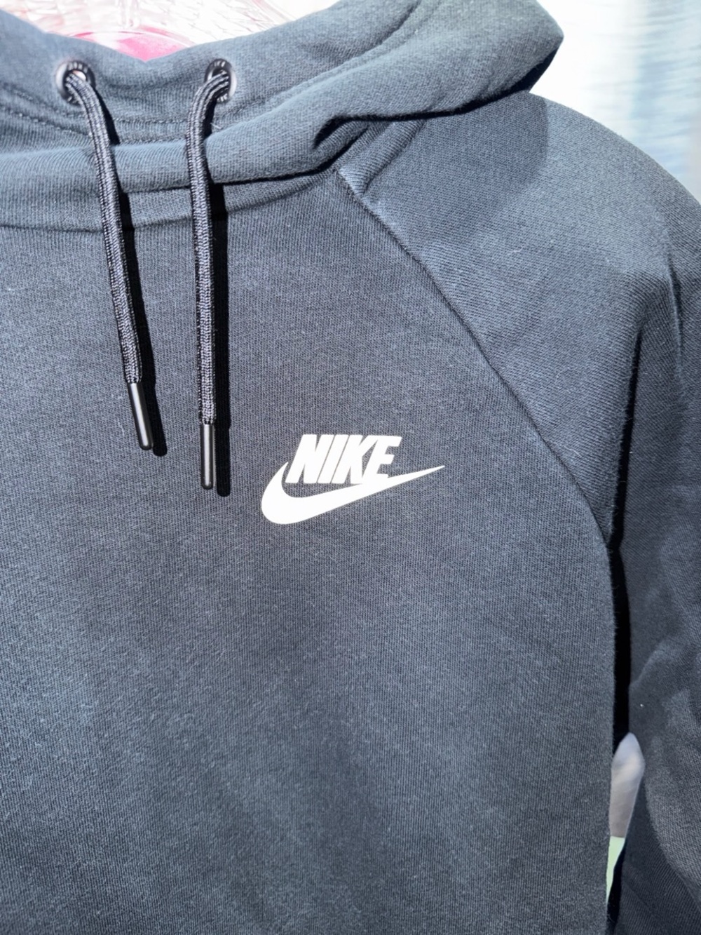 Nike Black Pullover Hoodie with White Swoosh - Picture 3 of 5